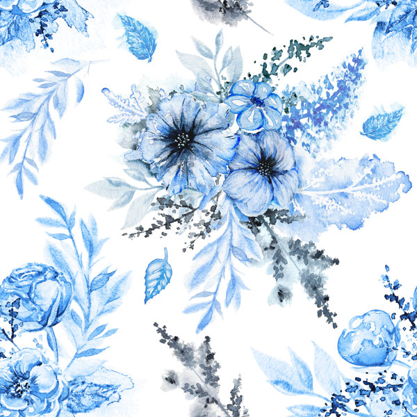 Marlow Home Co. Blaue Blumen - Gemälde Auf Leinwand | Wayfair.de